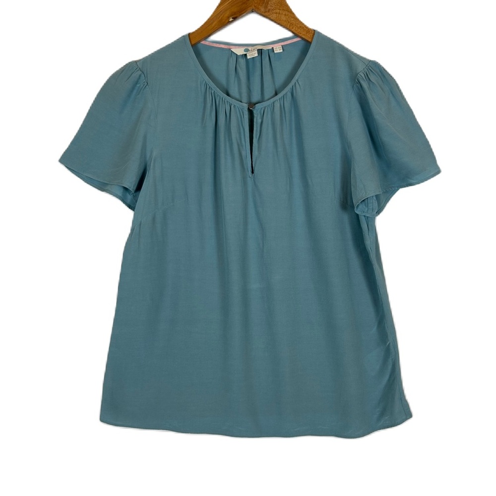 Boden Women's‎ Blue Lightweight Phoebe Heritage Short Sleeve Blouse 6R